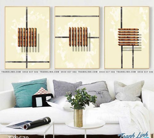 Bo tranh Canvas treo tuong trang tri phong khach truu tuong TT0578