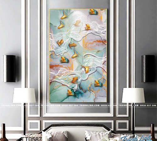 Bo tranh Canvas treo tuong trang tri phong khach truu tuong TT0587