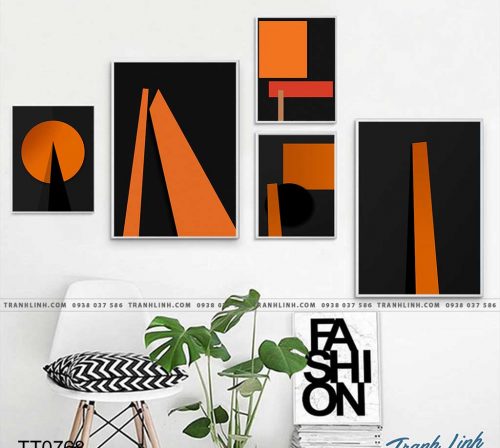 Bo tranh Canvas treo tuong trang tri phong khach truu tuong TT0768