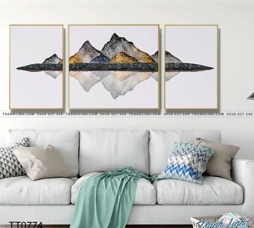 Bo tranh Canvas treo tuong trang tri phong khach truu tuong TT0774