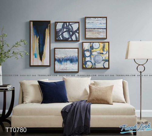 Bo tranh Canvas treo tuong trang tri phong khach truu tuong TT0780