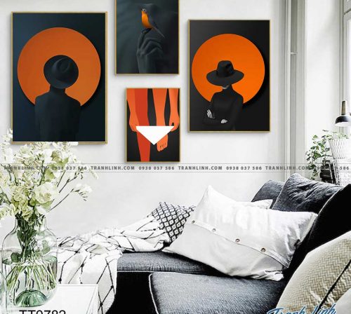 Bo tranh Canvas treo tuong trang tri phong khach truu tuong TT0782