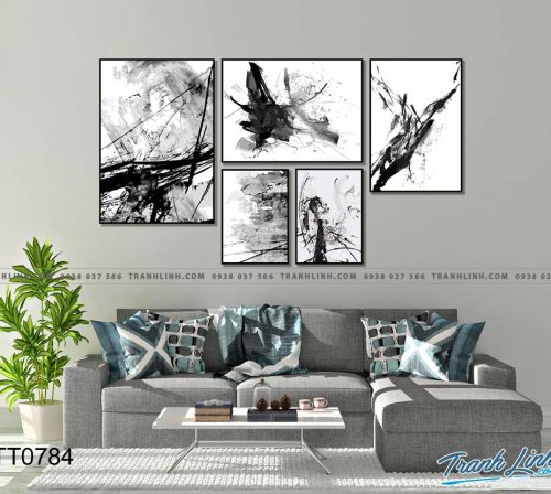 Bo tranh Canvas treo tuong trang tri phong khach truu tuong TT0784
