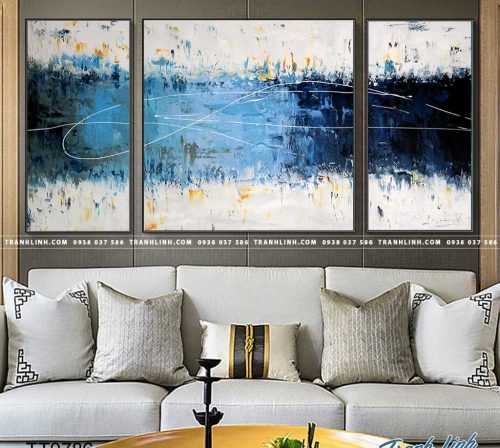 Bo tranh Canvas treo tuong trang tri phong khach truu tuong TT0786