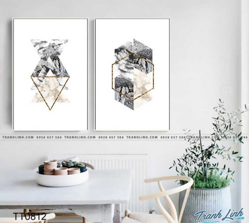 Bo tranh Canvas treo tuong trang tri phong khach truu tuong TT0812