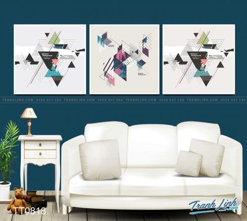Bo tranh Canvas treo tuong trang tri phong khach truu tuong TT0818