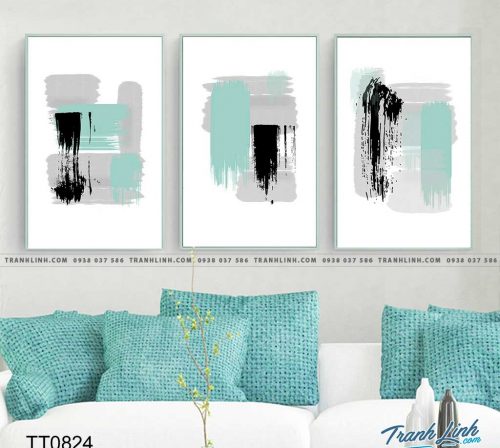 Bo tranh Canvas treo tuong trang tri phong khach truu tuong TT0824