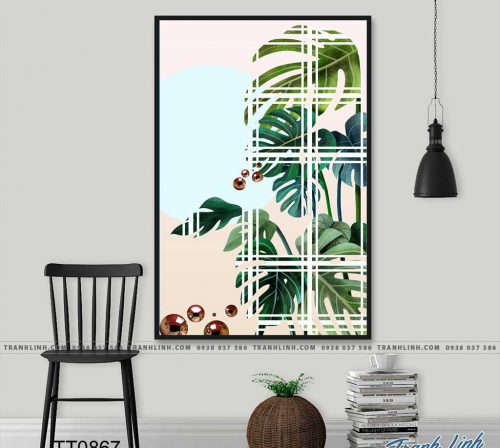 Bo tranh Canvas treo tuong trang tri phong khach truu tuong TT0867