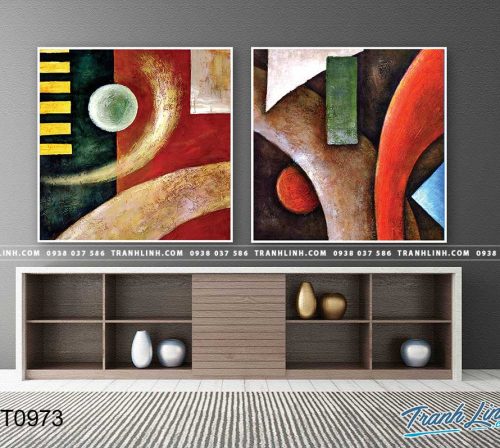 Bo tranh Canvas treo tuong trang tri phong khach truu tuong TT0973