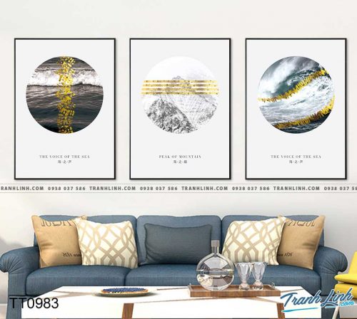 Bo tranh Canvas treo tuong trang tri phong khach truu tuong TT0983