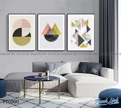 Bo tranh Canvas treo tuong trang tri phong khach truu tuong TT0990