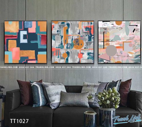 Bo tranh Canvas treo tuong trang tri phong khach truu tuong TT1027
