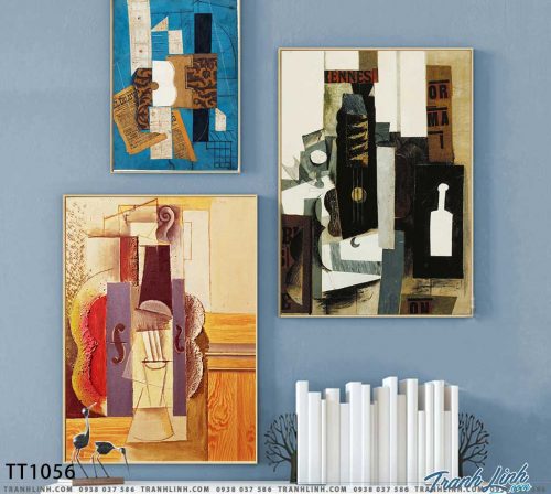 Bo tranh Canvas treo tuong trang tri phong khach truu tuong TT1056
