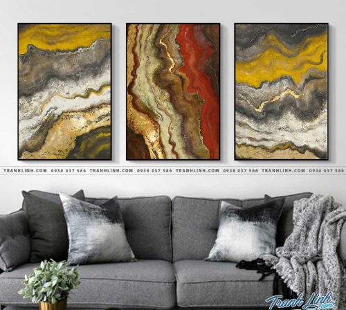 Bo tranh Canvas treo tuong trang tri phong khach truu tuong TT1080