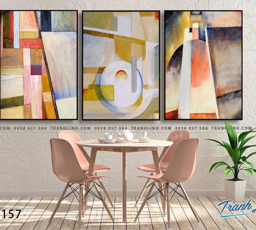 Bo tranh Canvas treo tuong trang tri phong khach truu tuong TT1157