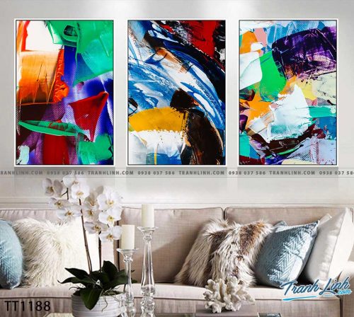 Bo tranh Canvas treo tuong trang tri phong khach truu tuong TT1188