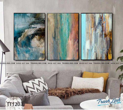Bo tranh Canvas treo tuong trang tri phong khach truu tuong TT1203