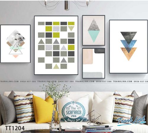 Bo tranh Canvas treo tuong trang tri phong khach truu tuong TT1204