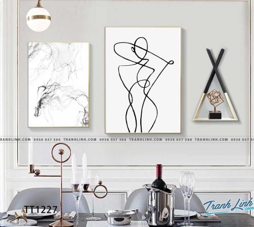 Bo tranh Canvas treo tuong trang tri phong khach truu tuong TT1227