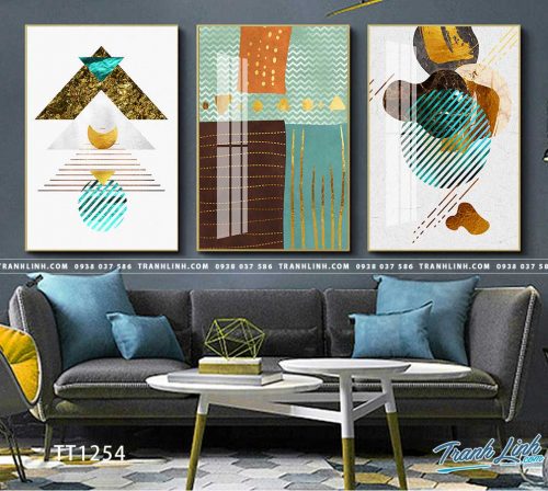 Bo tranh Canvas treo tuong trang tri phong khach truu tuong TT1254