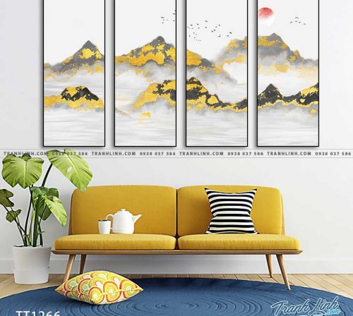 Bo tranh Canvas treo tuong trang tri phong khach truu tuong TT1266