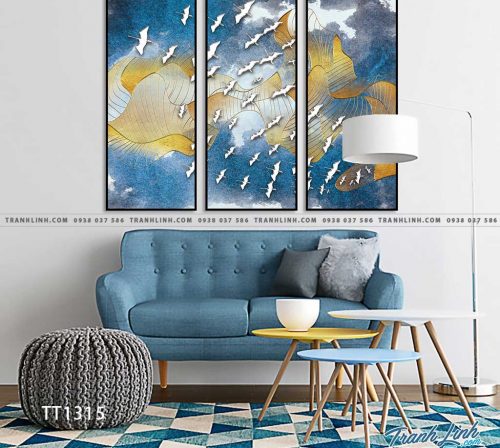 Bo tranh Canvas treo tuong trang tri phong khach truu tuong TT1315