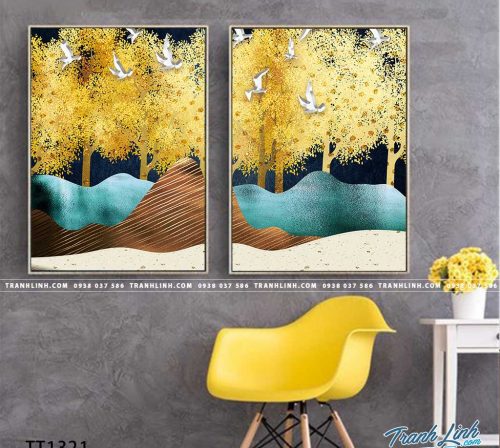 Bo tranh Canvas treo tuong trang tri phong khach truu tuong TT1321