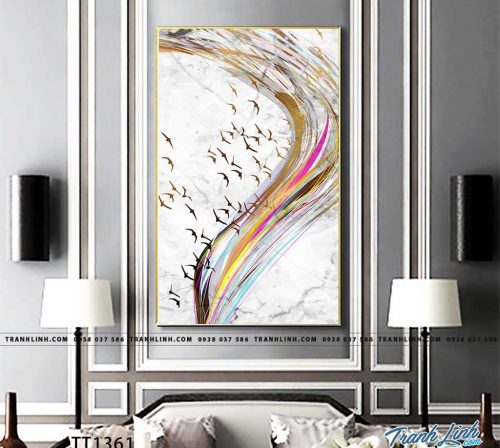 Bo tranh Canvas treo tuong trang tri phong khach truu tuong TT1361