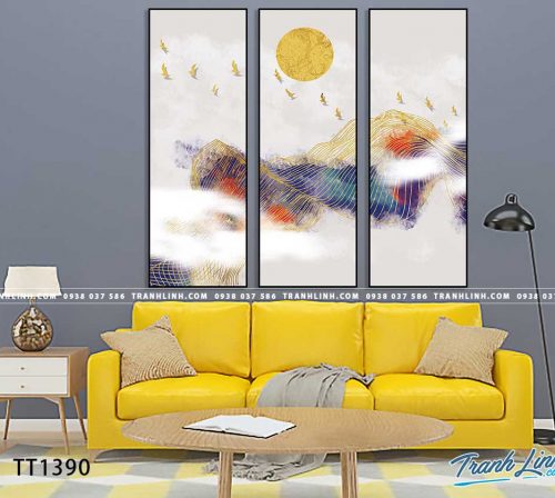 Bo tranh Canvas treo tuong trang tri phong khach truu tuong TT1390