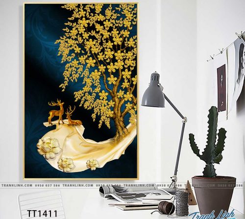 Bo tranh Canvas treo tuong trang tri phong khach truu tuong TT1411