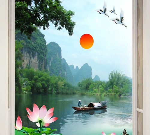 tranh dan tuong phong canh phong thuy pt0019