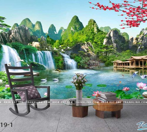 tranh dan tuong phong canh phong thuy pt0119