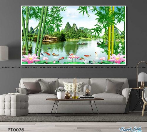 tranh in canvas phong canh phong thuy pt0076