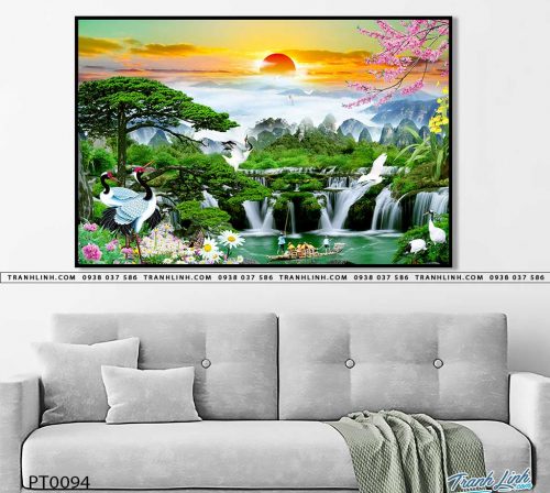 tranh in canvas phong canh phong thuy pt0094