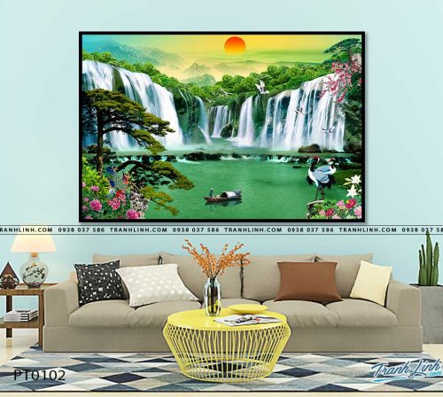 tranh in canvas phong canh phong thuy pt0102