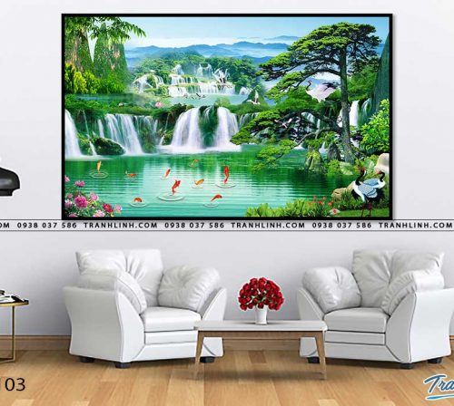 tranh in canvas phong canh phong thuy pt0103