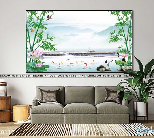 tranh in canvas phong canh phong thuy pt0118