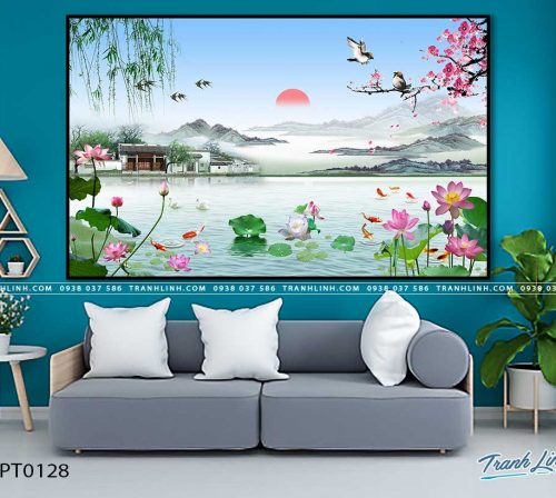 tranh in canvas phong canh phong thuy pt0128