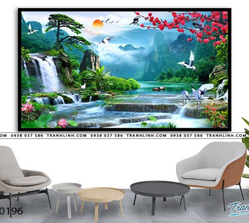 tranh in canvas phong canh phong thuy pt0196