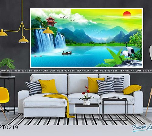 tranh in canvas phong canh phong thuy pt0219