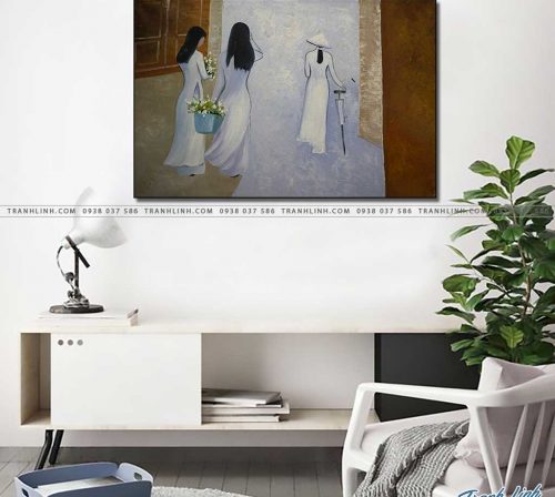 tranh canvas thieu nu ao dai 1