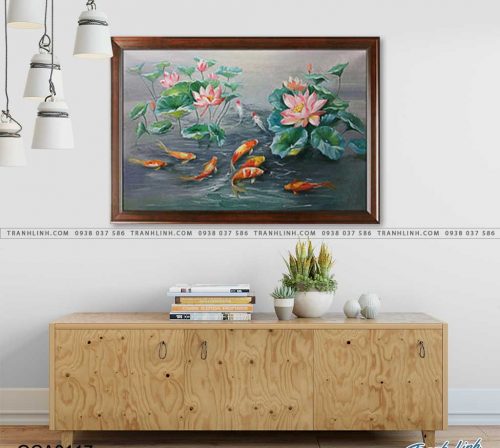 tranh son dau ca chep 117