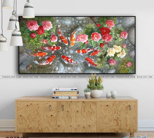 tranh son dau ca chep 198