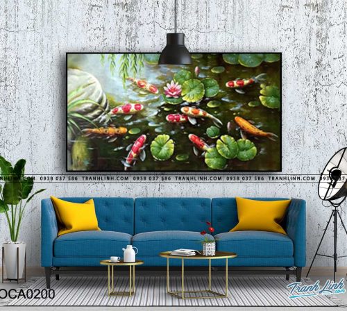 tranh son dau ca chep 200