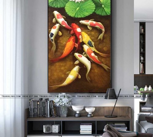 tranh son dau ca chep 34