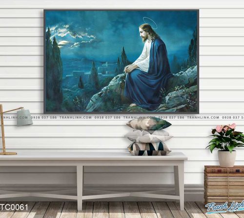 tranh canvas chua giesu cau nguyen 4