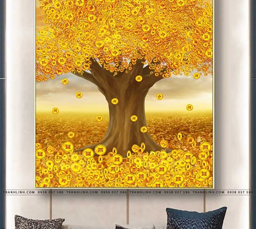 tranh canvas cay kim tien tai loc 20