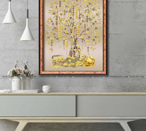 tranh canvas cay kim tien tai loc 24