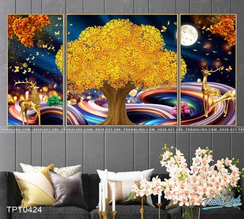 tranh canvas cay kim tien tai loc 40