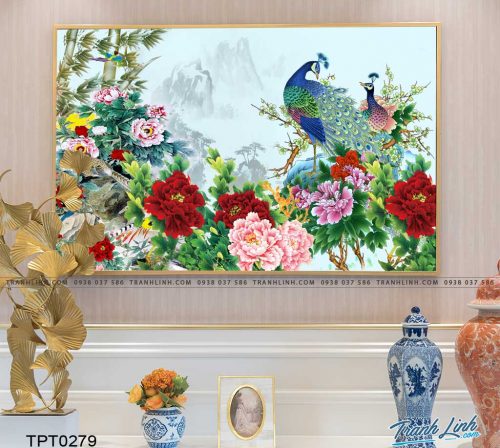 tranh canvas chim cong vuong gia 12